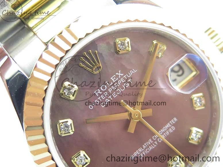 0106 FashionForward Datejust 31mm 278273 SS YG BP Maker Best Edition Gray MOP Diamonds Dial on SS YG Oyster Bracelet 2720